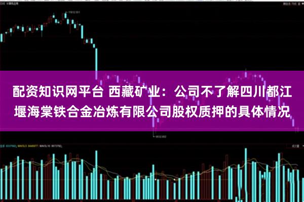配资知识网平台 西藏矿业：公司不了解四川都江堰海棠铁合金冶炼有限公司股权质押的具体情况